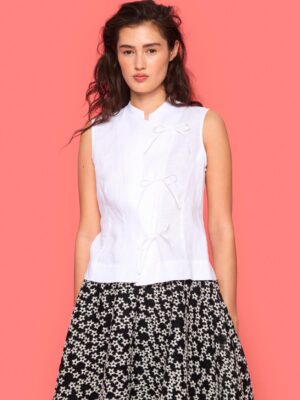 Airy Linen Sleeveless Blouse14599 White