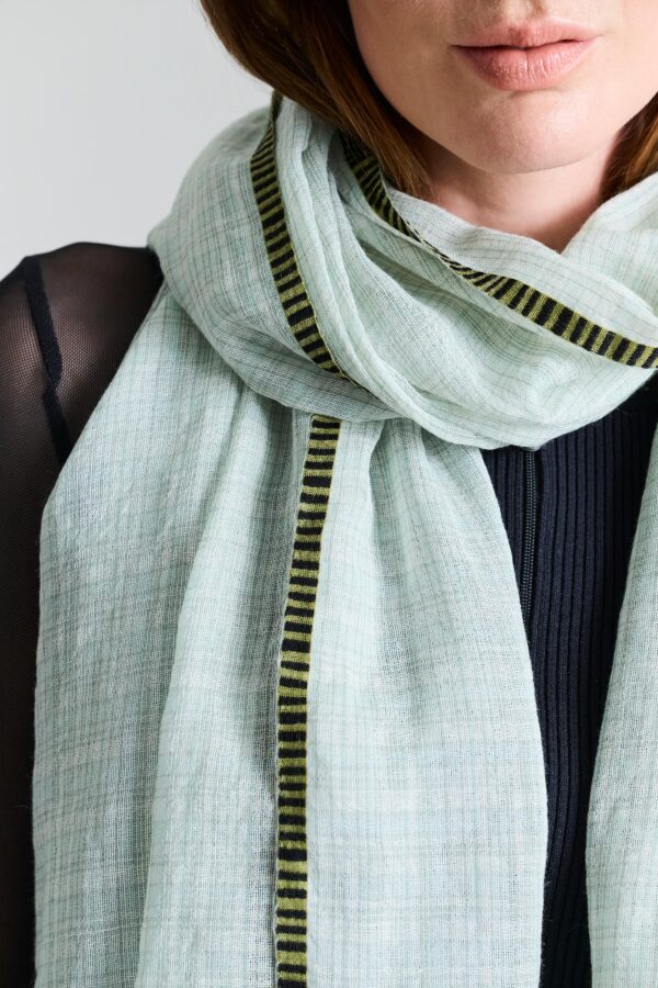 Irregular Check Scarf  Green Jade/Sage Green 14883