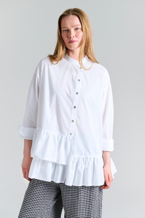 Core Cotton Shirt w. Ruffles White 14716