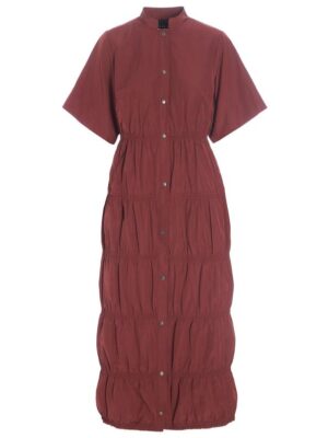 Fukkura Shirt Dress Maroon 14689