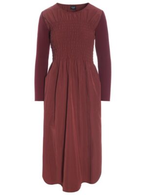 Fukkura Smock Dress Maroon 14691