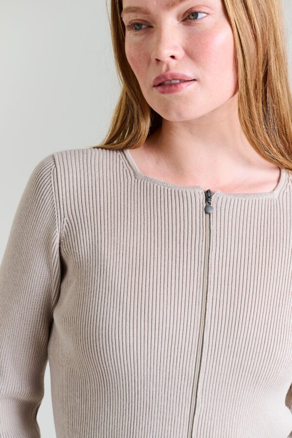 Saku Rib Blouse Stone 14767
