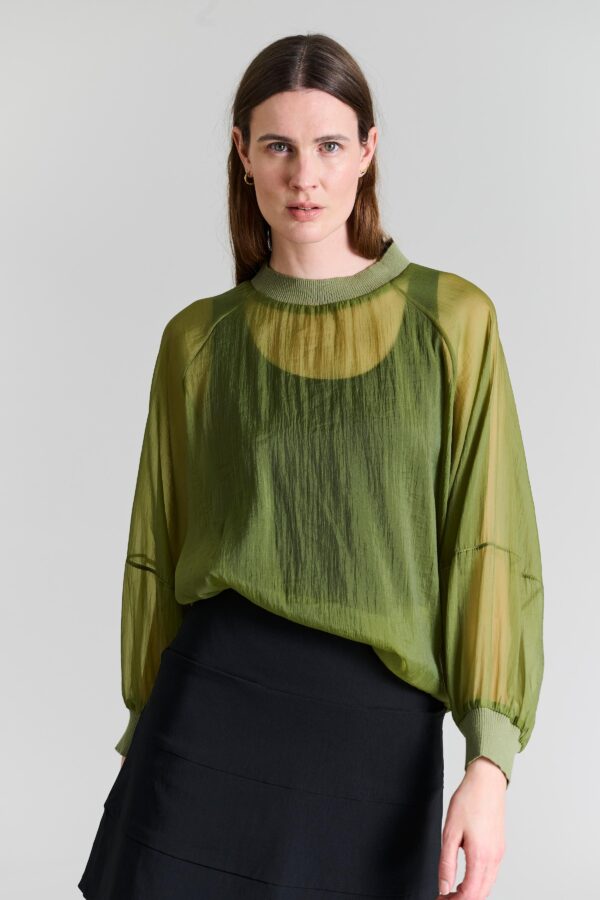 Sukasu Raglan Blouse Ginko Green 14712