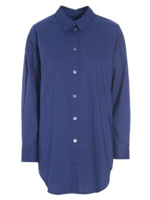 Core Cotton Shirt w. Buttons on Back Twilight Blue 14717