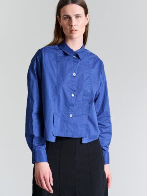 Core Cotton Shirt w. Pleats Twilight Blue 14718