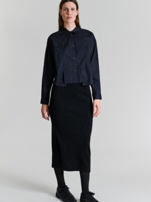 Core Cotton Shirt w. Pleats Black 14718