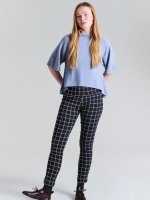 Cloud Cashmere High Neck Blouse Steel Blue14777