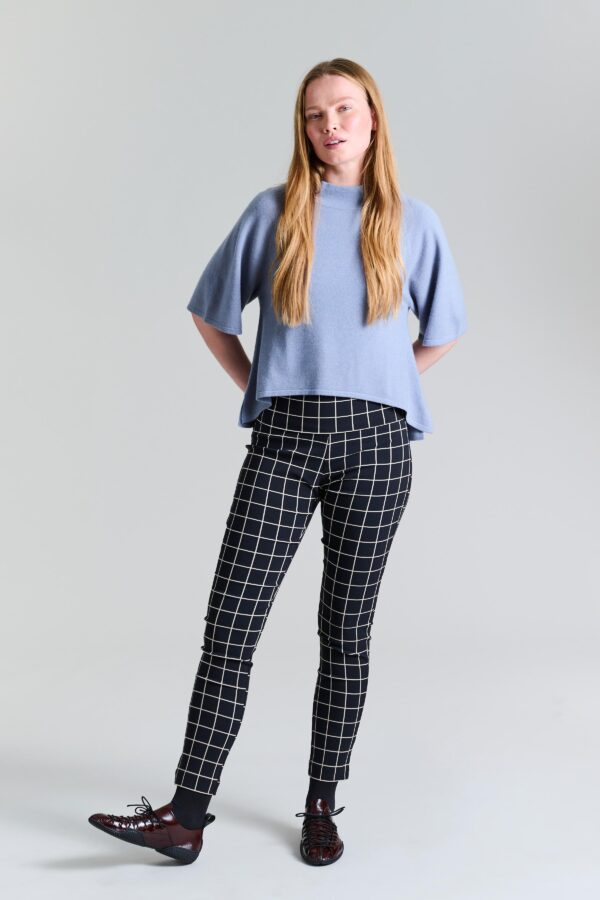 Cloud Cashmere High Neck Blouse Steel Blue14777