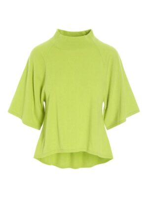 Cloud Cashmere High Neck Blouse Lime 14777