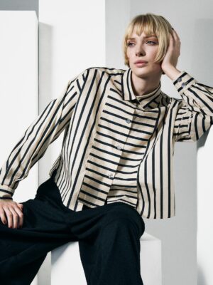Pirate Stripe Shirt w. Pleats 14724