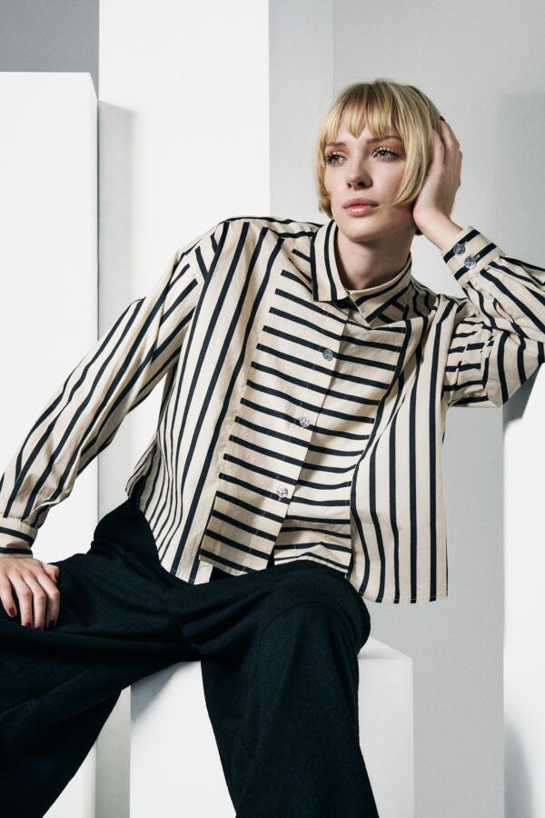 Pirate Stripe Shirt w. Pleats 14724