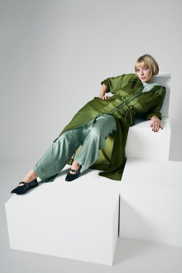 Sukasu Coat Dress Ginko Green 14711