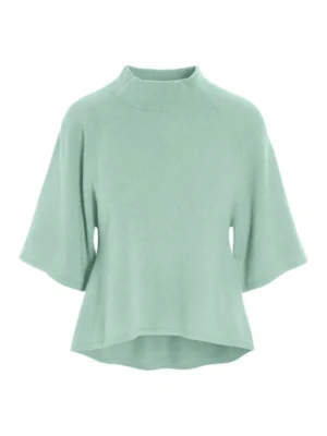Cloud Cashmere High Neck Blouse Green Jade 14777