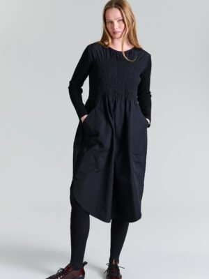Fukkura Smock Dress Black 14691
