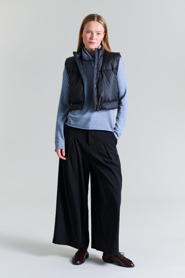 Feather Down Short Waistcoat Black 14853