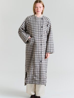 Woollen Wire Long Coat 14855