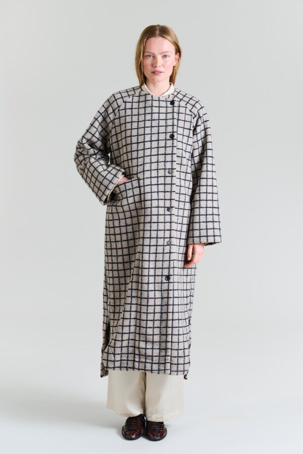 Woollen Wire Long Coat 14855