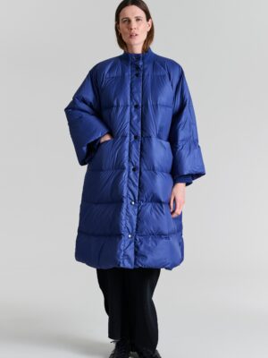 Feather Down Coat W. Rib Twilight Blue 14851