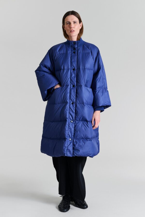 Feather Down Coat W. Rib Twilight Blue 14851