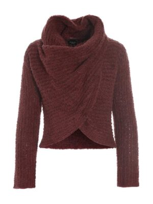 Fuwatto Blouse W. Waterfall Maroon 14876