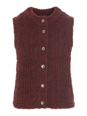 Fuwatto Sleeveless Blouse Maroon 14877