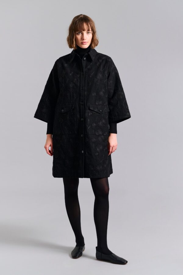Dark Daisy Coat Dress 14923