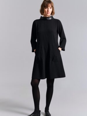 Nima Crepe Dress W. Collar 14905