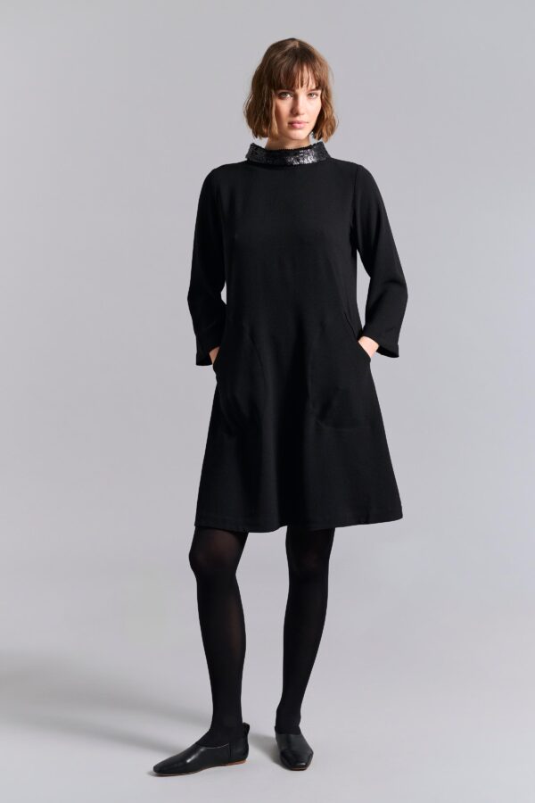 Nima Crepe Dress W. Collar 14905