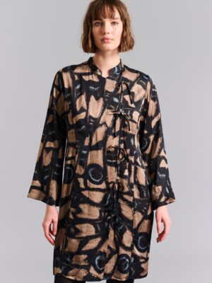 Kuhaki Dress W. Collar Butterfly Mosaic 14931