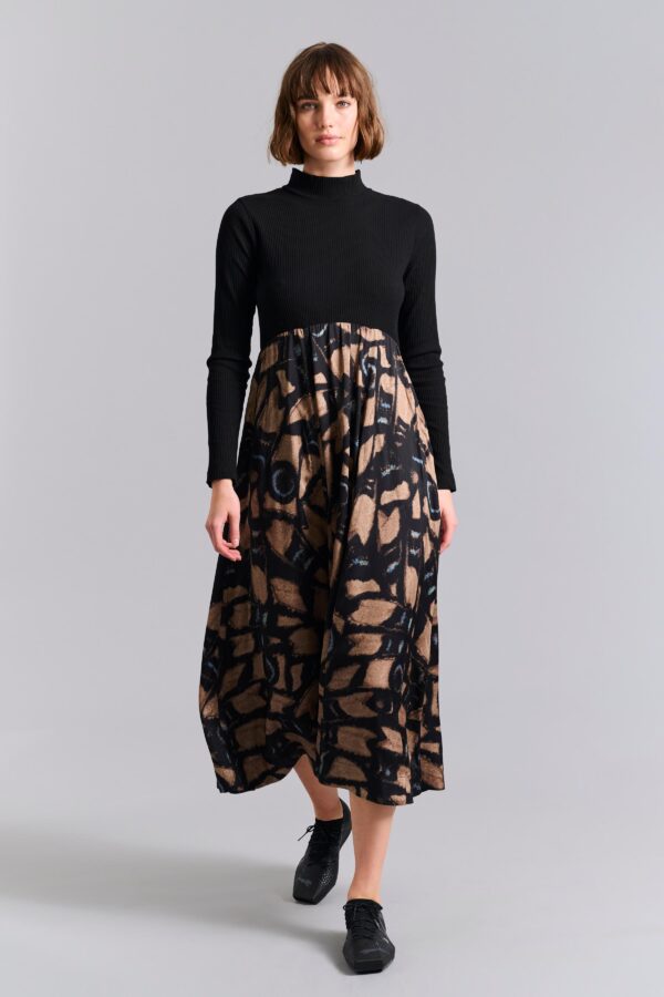 Kuhaki FSC Dress W. High Neck Butterfly Mosaic 14933