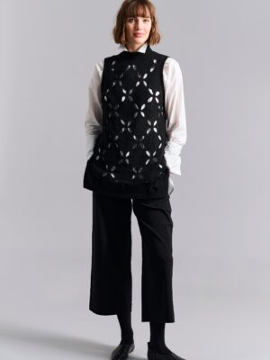 Lantern Long Sleeveless Blouse Black 14971
