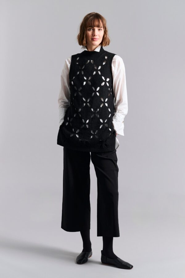 Lantern Long Sleeveless Blouse Black 14971