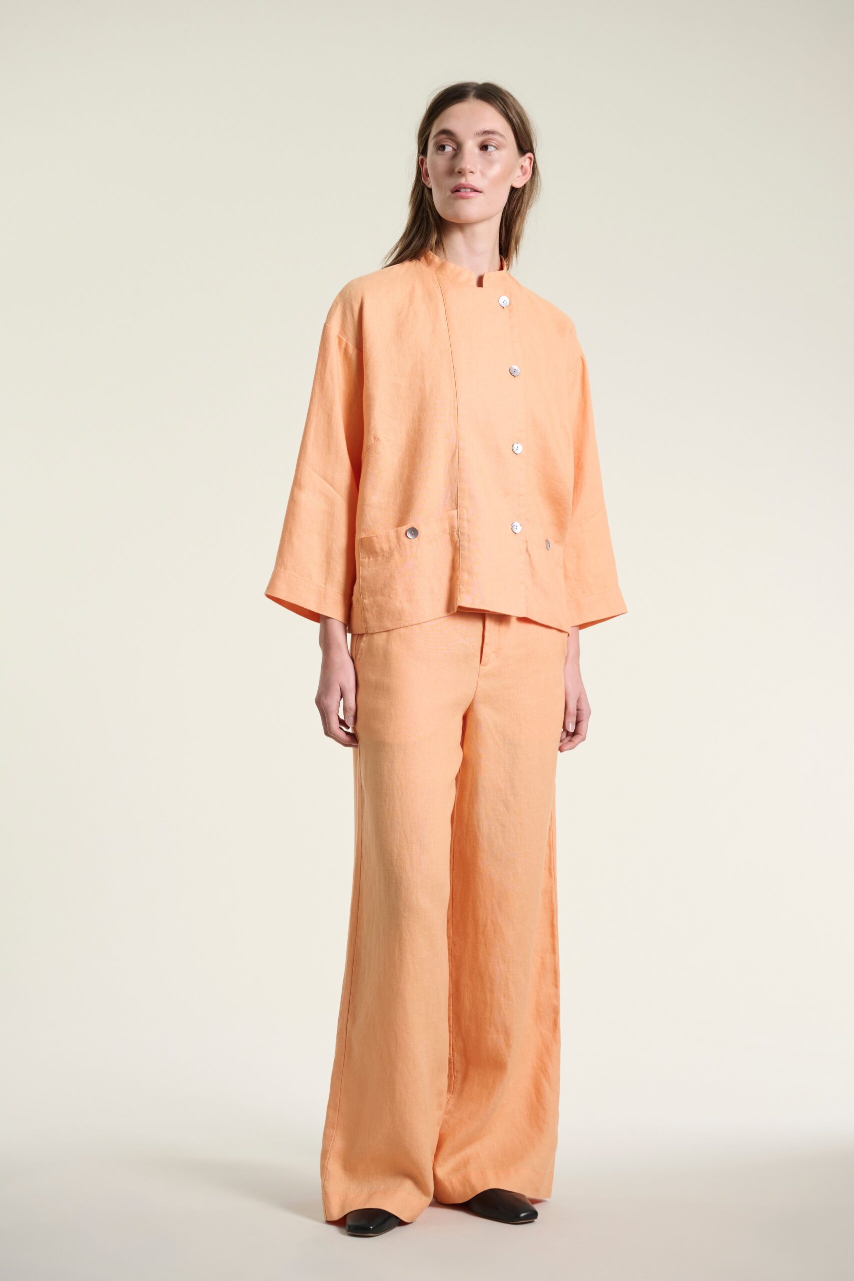 Lazy Linen Straight Pants Melon 14987