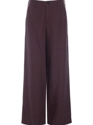Lazy Linen Straight Pants Raisin 14987