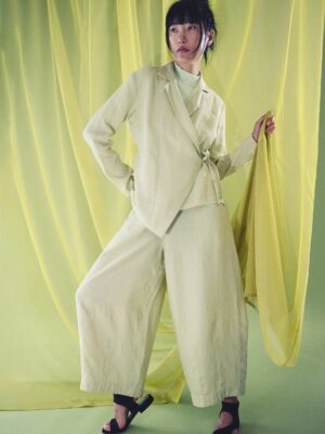 Lazy Linen Asymmetric Jacket Pernod 14983