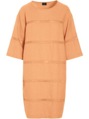 Lazy Linen Dress With Panels Melon 14982