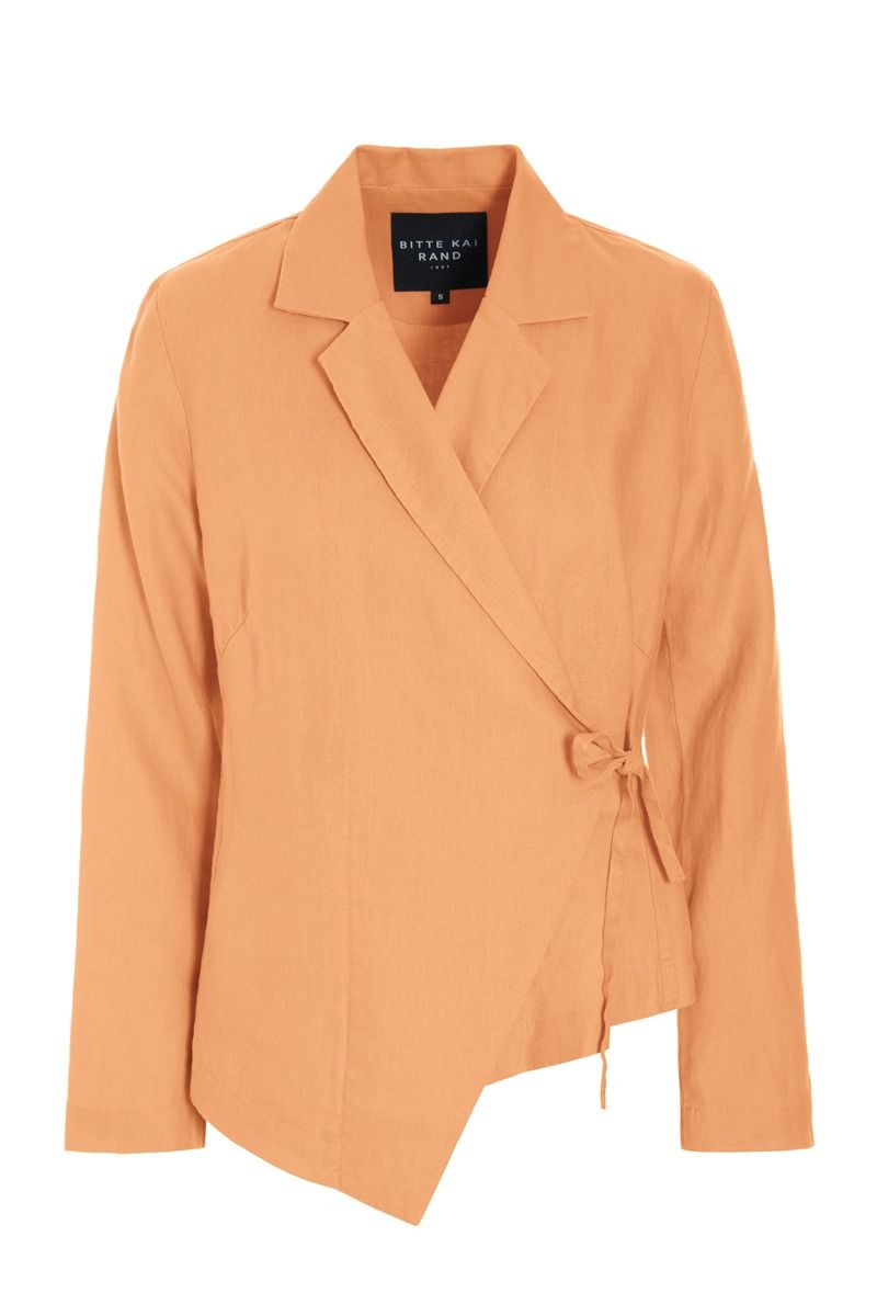 Lazy Linen Asymmetric Jacket Melon 14983