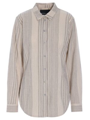 Shiko Fitted Shirt Ivory/Black Stitch 15038