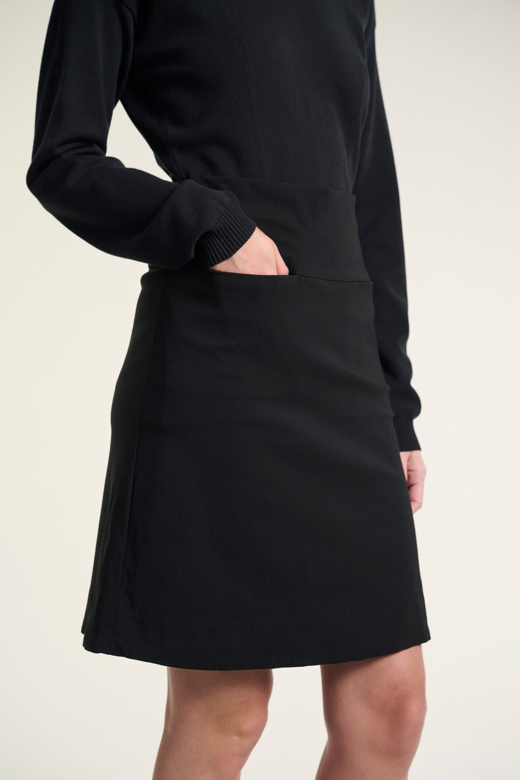 Magic Stretch Plain Skirt Black 15059