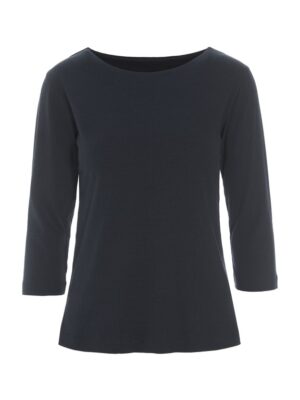Naibu Rib 3/4 Sleeve Blouse Black 15070