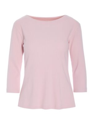 Naibu Rib 3/4 Sleeve Blouse Chalk Pink 15070