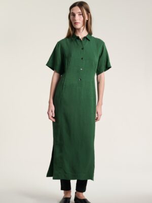 Kumamoto Fitted Dress Deep Grass Green 15097