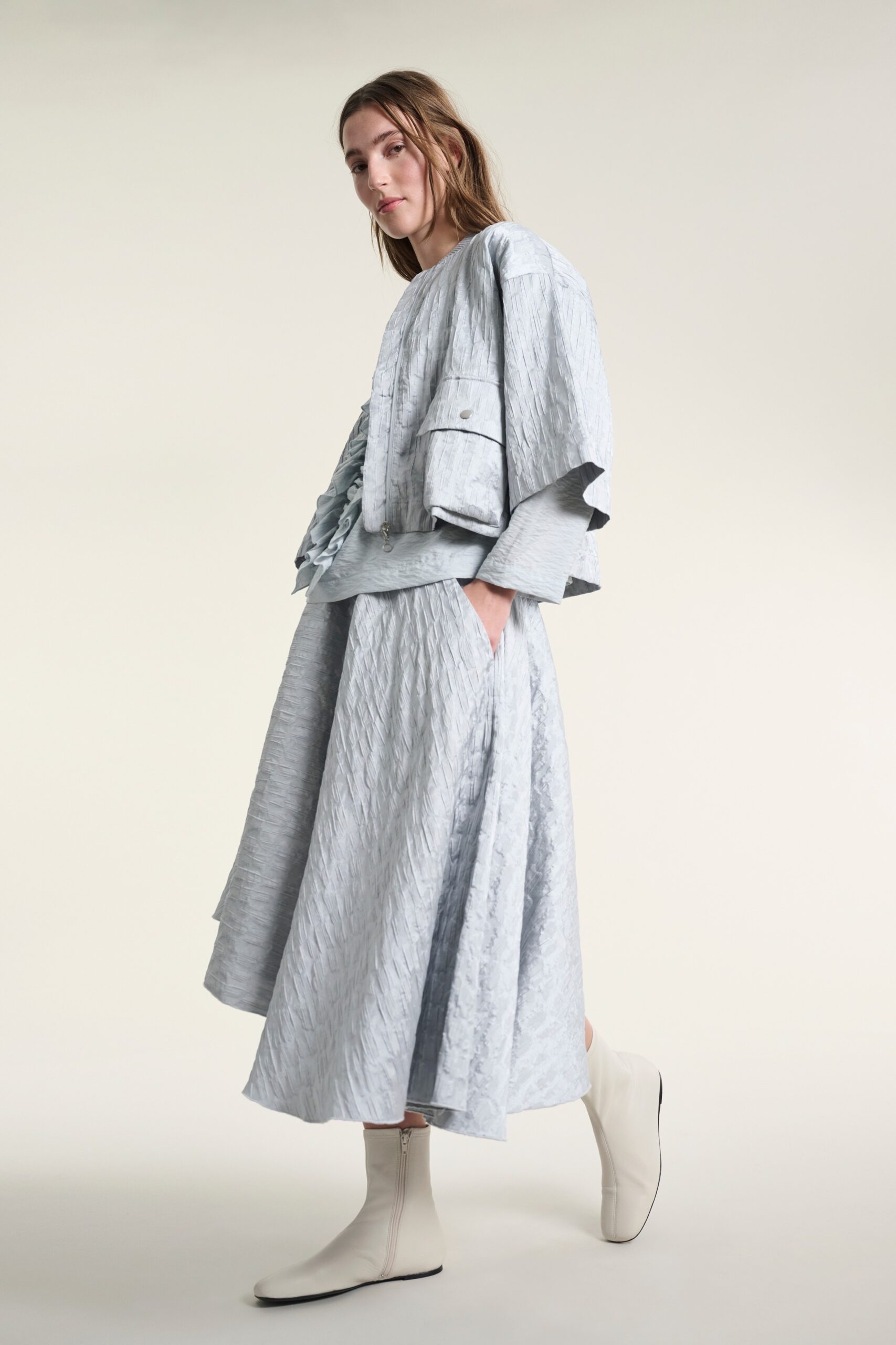 Baburu Jacket With Zipper Tender Blue 15008