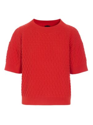 Saku Short Sleeved Blouse Fiery Red 15175