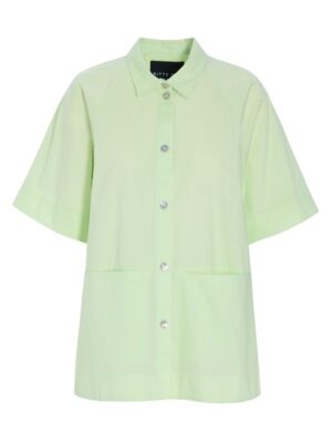 Core Cotton Raglan Shirt Lime Cream 15044