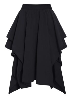 Fukkura Skirt With Elastic Black 15105