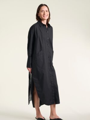 Kami Cotton Shirt Dress Black 15142