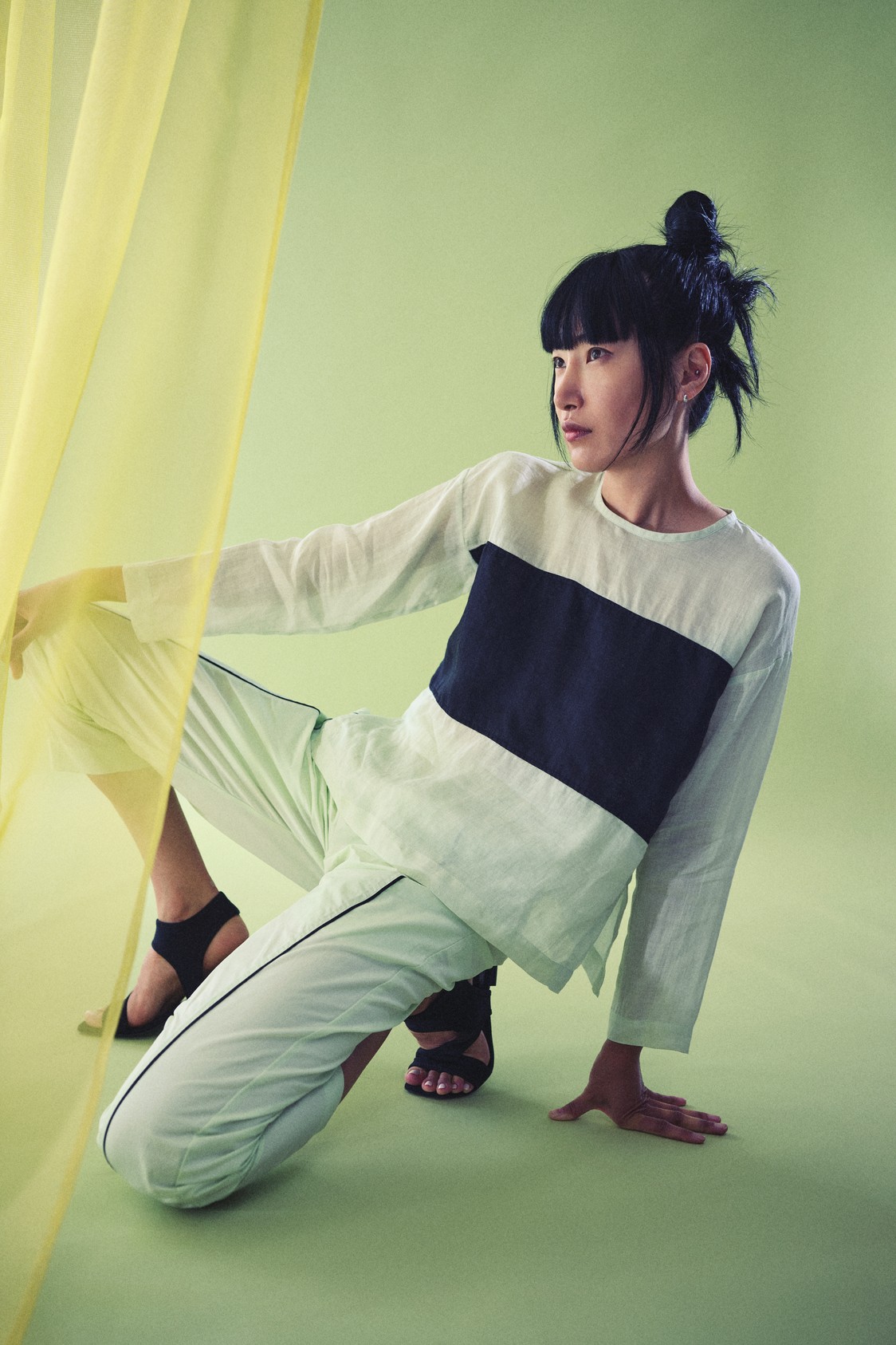 Ora Blouse Lime Cream 15147