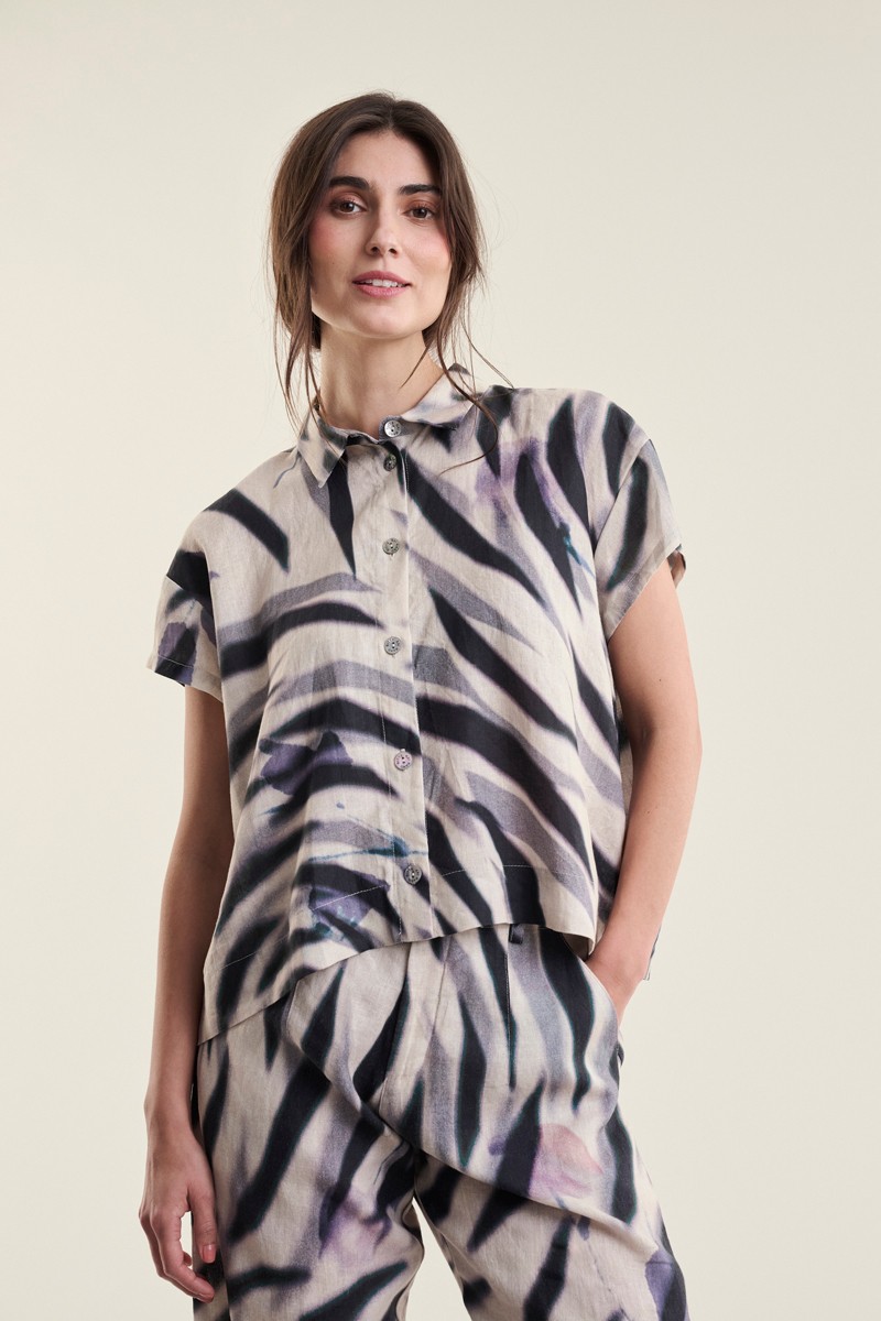 Harukaze Shirt/Blouse Zebra Rose 15204