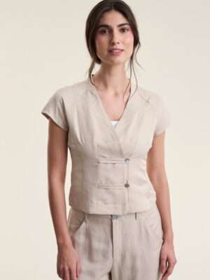 Sukosu Short Sleeved Blouse Ivory 15206